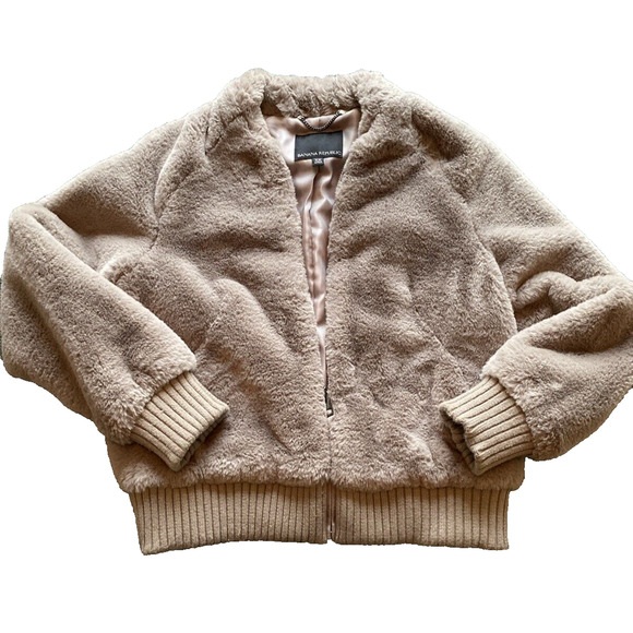 Banana Republic Jackets & Blazers - Banana Republic Women’s XS Faux Fur Bomber Jacket Zip Taupe